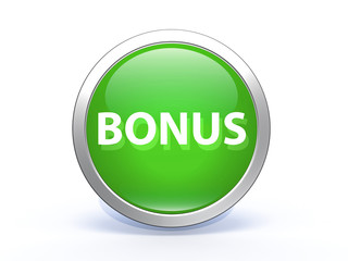 bonus circular icon on white background