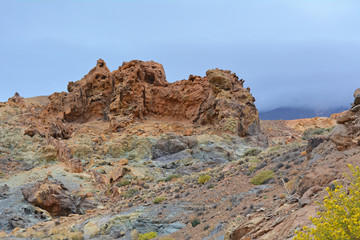 Fototapeta na wymiar Volcanic landscape on Teide, Tenerife, Canary Islands, Spain