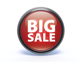 Big sale circular icon on white background