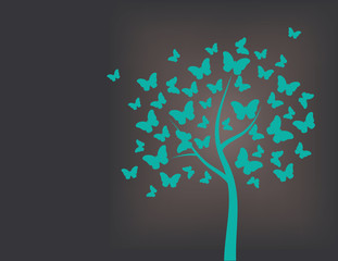 Obrazy na Szkle  Drzewo z motyli