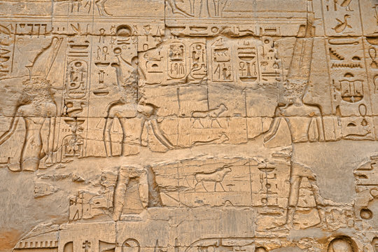 hieroglyphs on wall