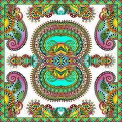 Traditional ornamental floral paisley bandanna