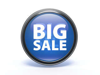 Big sale circular icon on white background