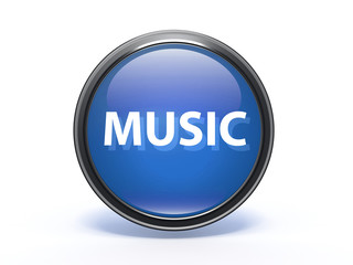 music circular icon on white background