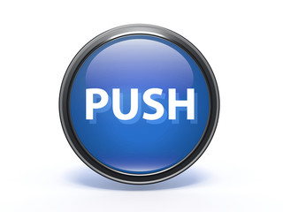 push circular icon on white background