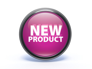 new product circular icon on white background