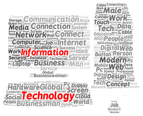 Information technology word cloud shape