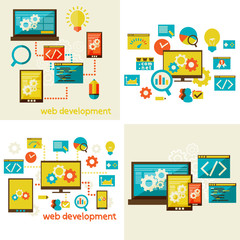 set of flat design concept  for web