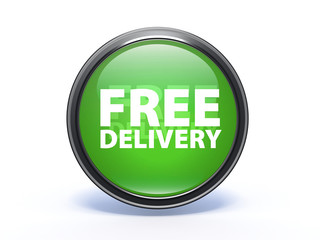 Free delivery circular icon on white background