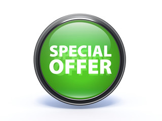 Special offer circular icon on white background