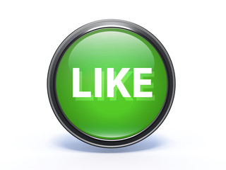 like circular icon on white background