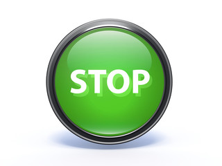 stop circular icon on white background