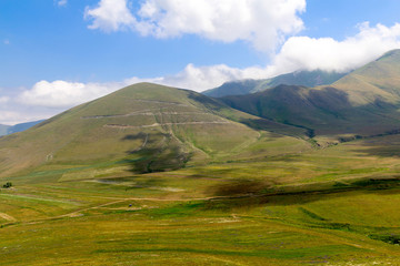 Caucasian mountains on a sunny summer day