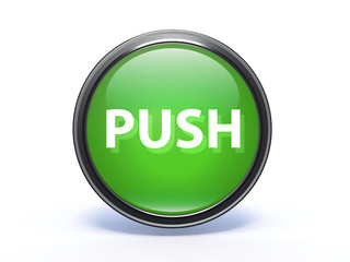 push circular icon on white background