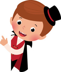 Vampire Halloween points to billboard