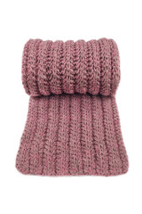Lilac wool scarf isolated on white background