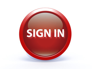sign in circular icon on white background