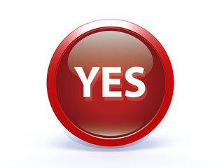 yes circular icon on white background