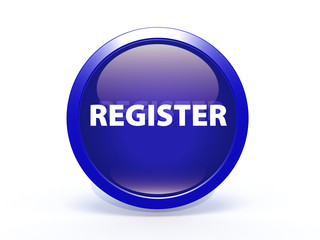 register circular button on white background