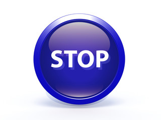 stop circular icon on white background
