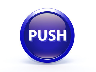 push circular icon on white background
