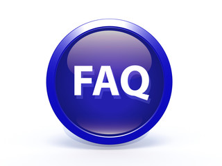 faq circular icon on white background
