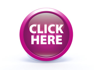 Click here circular icon on white background