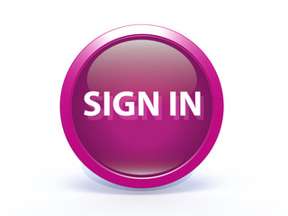 sign in circular icon on white background