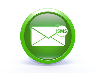 sms circular icon on white background