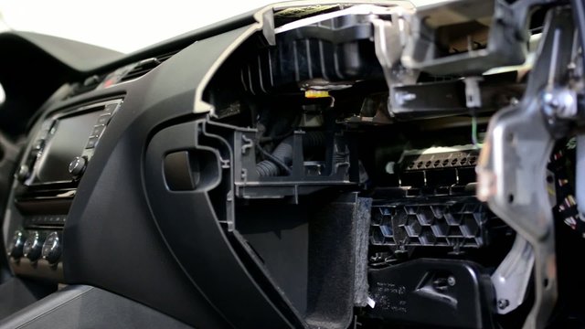 car dashboard - disassembled - look inside
