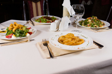 Assorted Tasty Main Course Recipes on Table