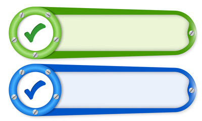 Obraz premium set of two buttons with screws and check box