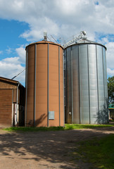 silos, two different silos, agricultural construction