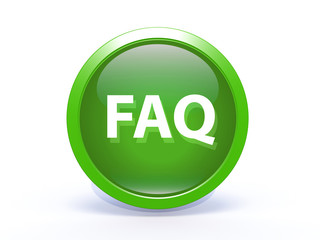 faq circular icon on white background