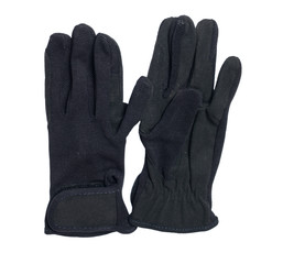 black economy gloves for riding  isolated on white