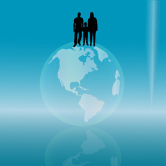 Vector silhouette of family.