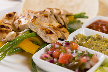 Close Up of Chicken Fajitas with Toppings