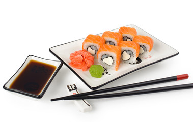 Sushi on a light background