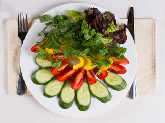 Overhead of Colorful Salad
