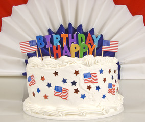 Obraz premium Patriotic Birthday Cake