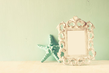 low key image of vintage antique classical frame