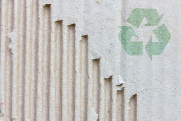 Recycle logo on old paper
