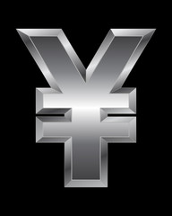 Obraz premium rectangular beveled metal font - yen and yuan currency symbol