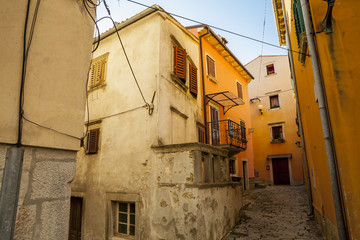 Fototapeta na wymiar Streets of ancient town of Labin, Croatia.