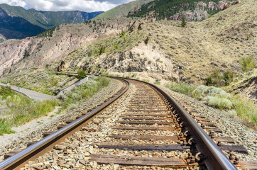 Fototapeta na wymiar Curving Railway Track