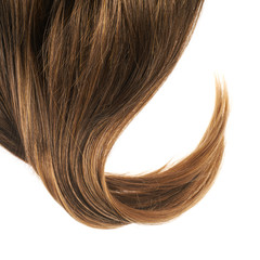 Fototapeta premium Hair fragment over the white