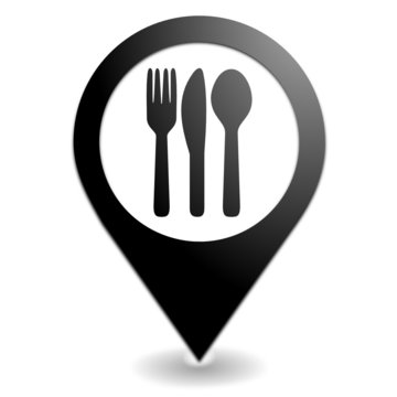 restaurant sur symbole localisation noir