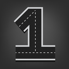 One number. Road font