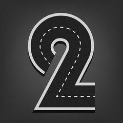 Two number. Road font