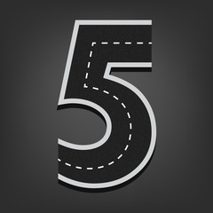 Five number. Road font